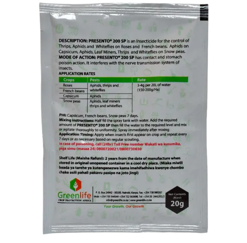 ACETAMIPRID PRESENTO  20GMS