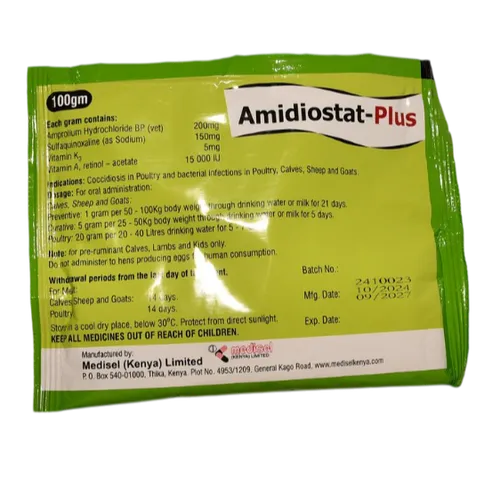 POULTRY ANTIBIOTIC AMIDIOSTAT PLUS 100GMS ANTI-COCCIDIOSIS MEDISEL