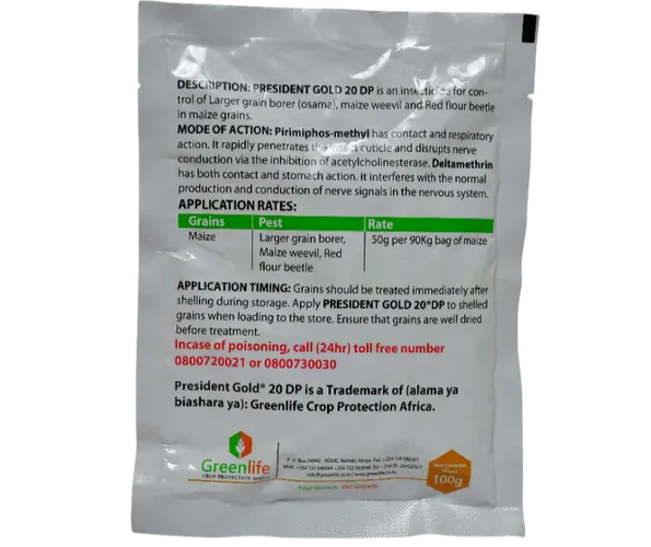 PRESIDENT GOLD 20DP 100GMS (PIRIMIPHOS-METHY+DELTAMETHRIN