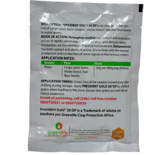 PRESIDENT GOLD 20DP 50GMS (PIRIMIPHOS-METHY+DELTAMETHRIN